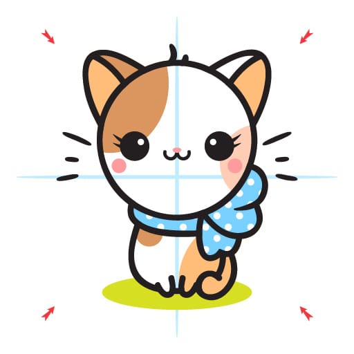 How To Draw A Kawaii Cat With Scarf 12 cat-scarf-step12