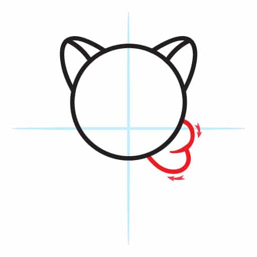 How To Draw A Kawaii Cat With Scarf 3 cat-scarf-step3