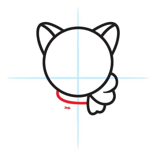 How To Draw A Kawaii Cat With Scarf 5 cat-scarf-step5