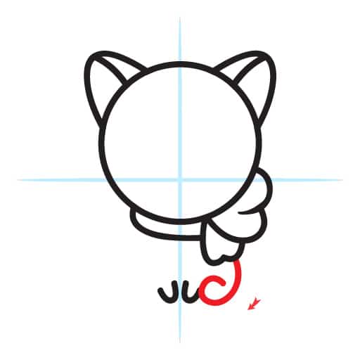 How To Draw A Kawaii Cat With Scarf 7 cat-scarf-step7
