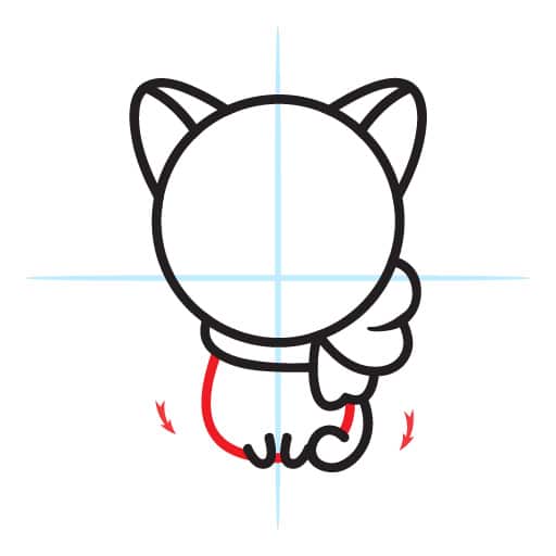 How To Draw A Kawaii Cat With Scarf 8 cat-scarf-step8