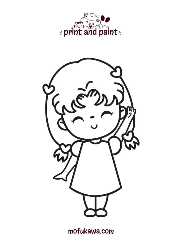 Cute Girl Coloring Page