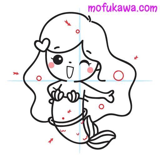 How To Draw A Cute Mermaid 17 howtodrawamermaid-step11