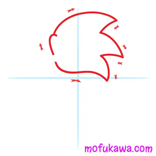 How To Draw Sonic The Hedgehog Step 1