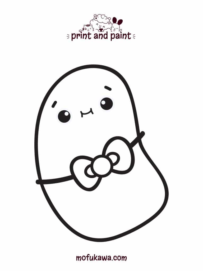 Kawaii Potato Coloring Page