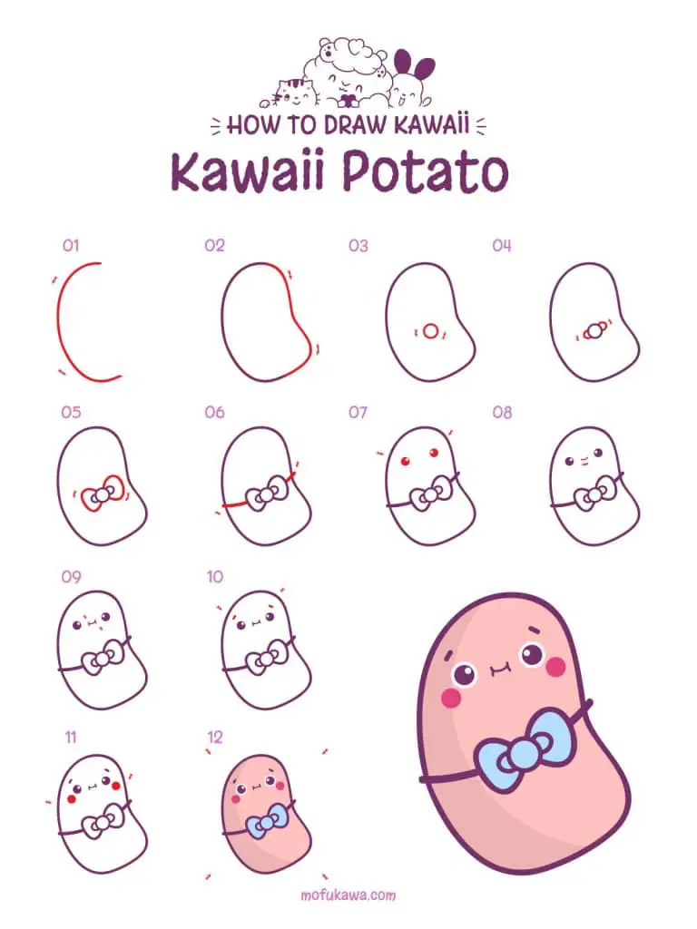 Kawaii Potato Step by Step Instructions