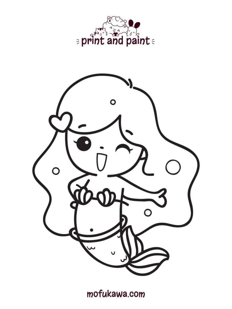 mermaid coloring page