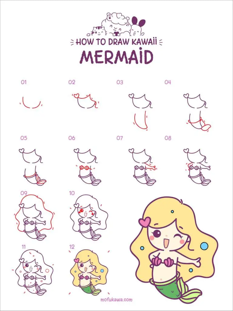How To Draw A Mermaid - Step by Step