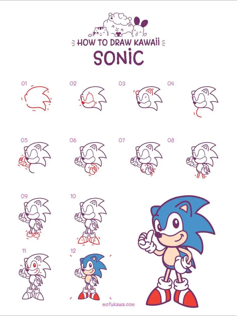 How To Draw Sonic The Hedgehog Step by Step