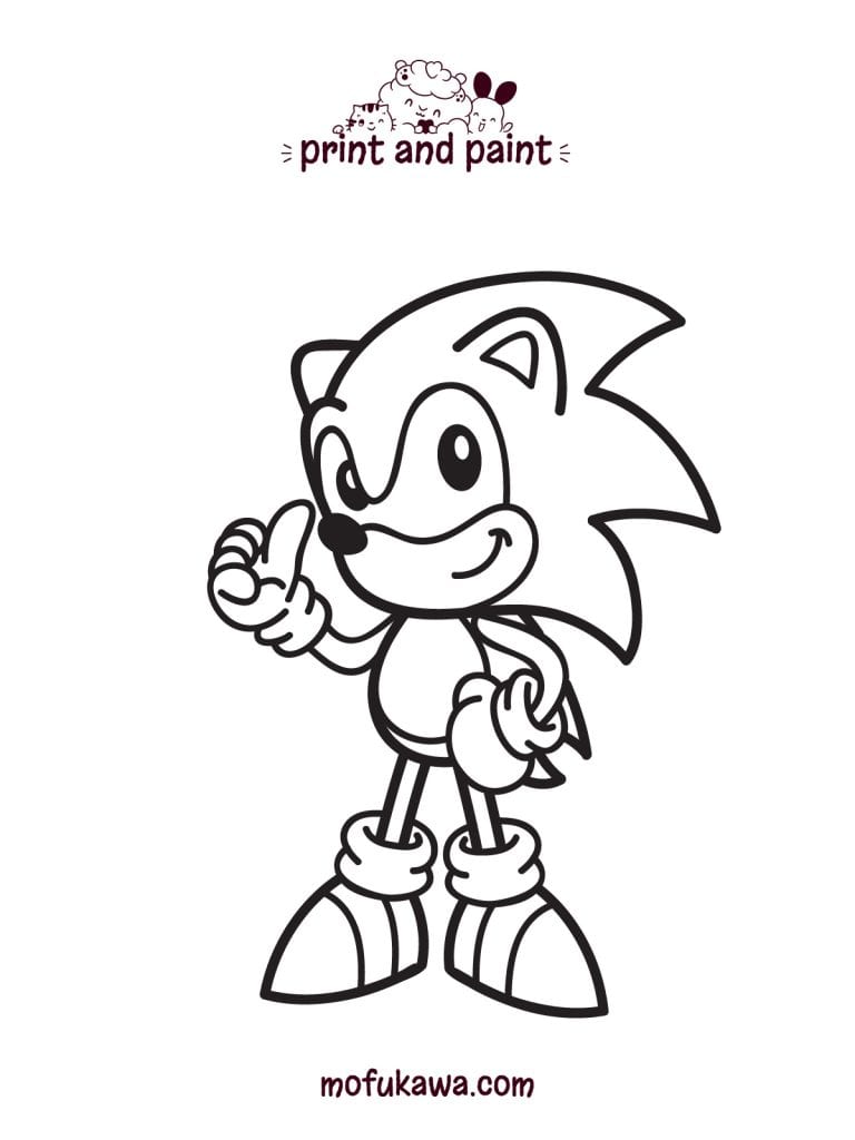 Sonic The Hedgehog Coloring Page