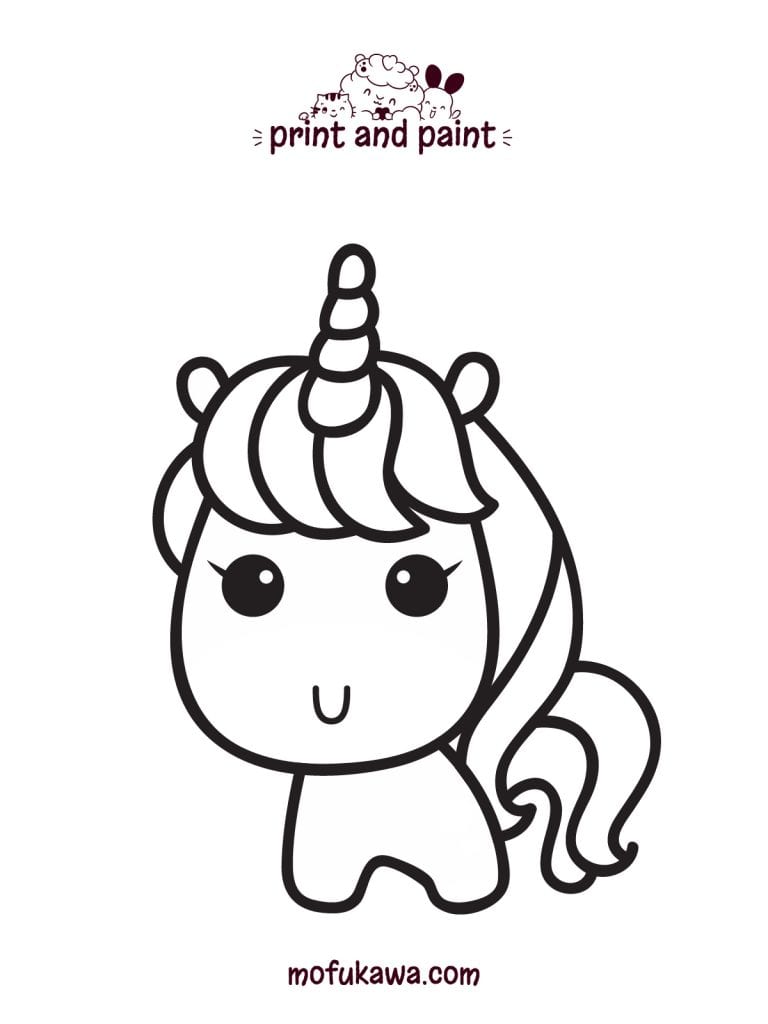 Cute Unicorn Coloring Page