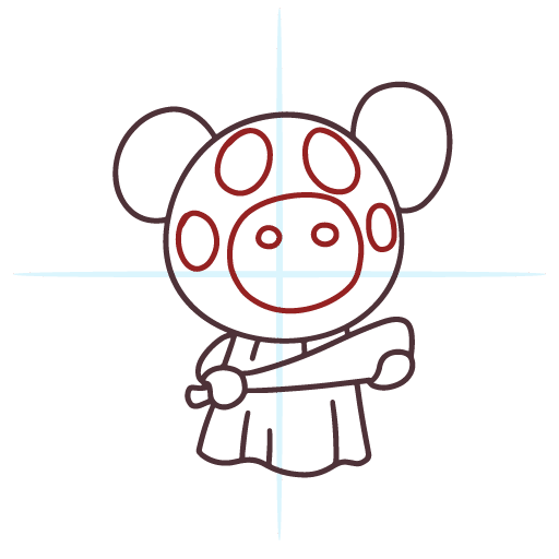How To Draw Roblox Piggy Character 14 howtodrawrobloxpiggy-step8