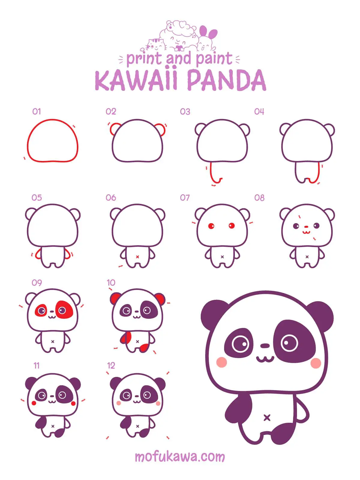 Learn to Draw a Cute Baby Panda in Six Steps : Learn To Draw