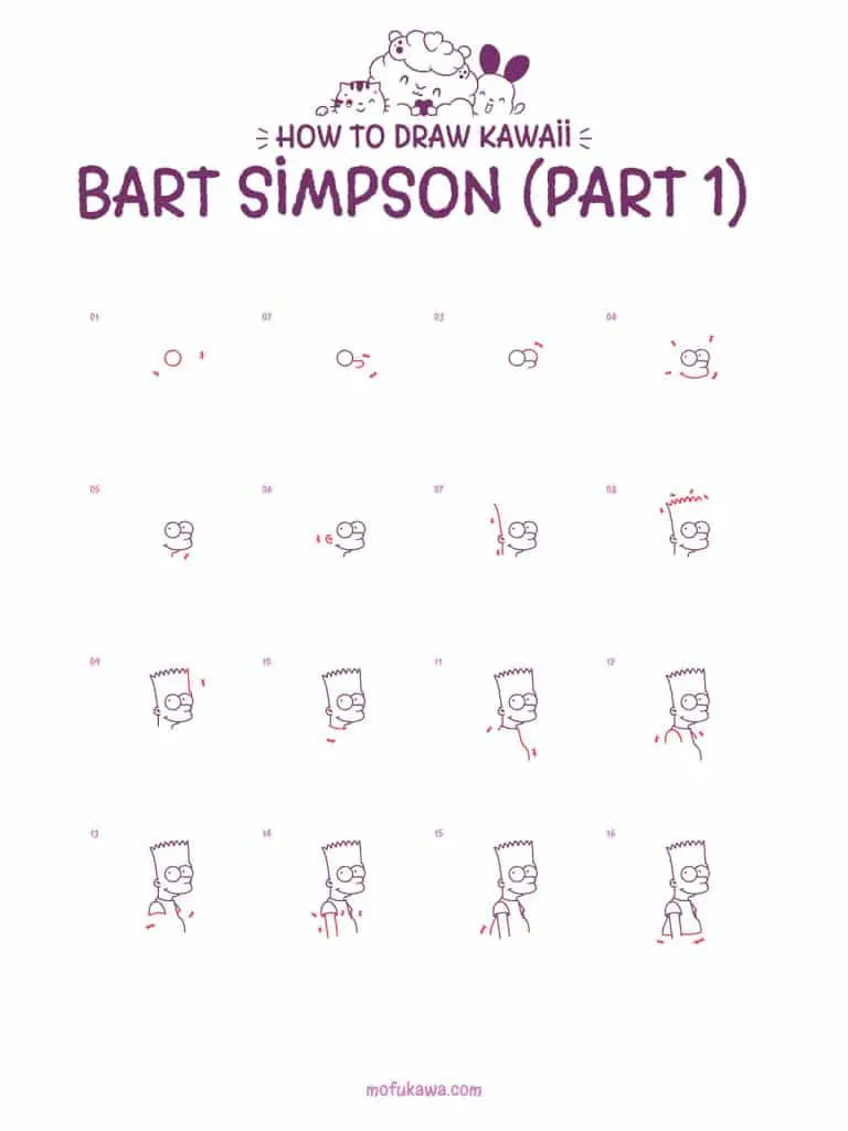 how to draw bart simpson part 1