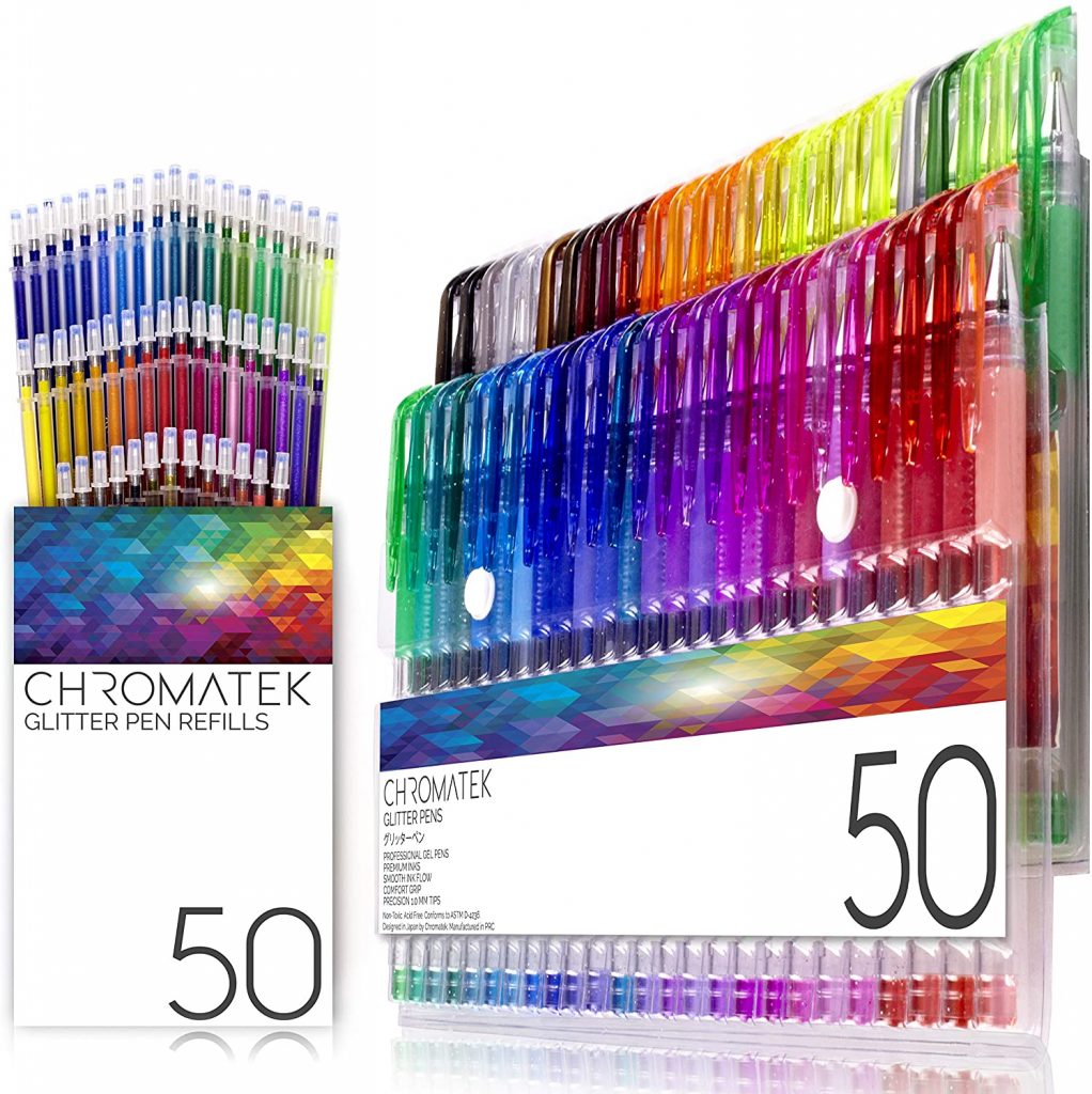 The 13 Best Gel Pens for Coloring Books For 2023 12 Chromatek Glitter Gel Pens