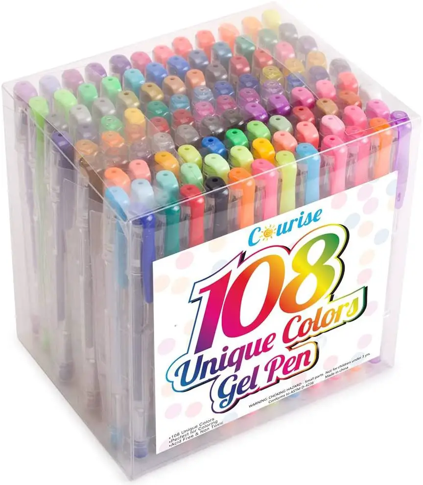 The 13 Best Gel Pens for Coloring Books For 2023 26 Courise 108 Unique Colors Gel Pen Set
