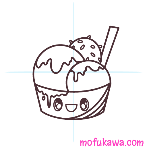 How To Draw A Kawaii Ice Cream Sundae 16 howtodrawakawaii-icecream-step10