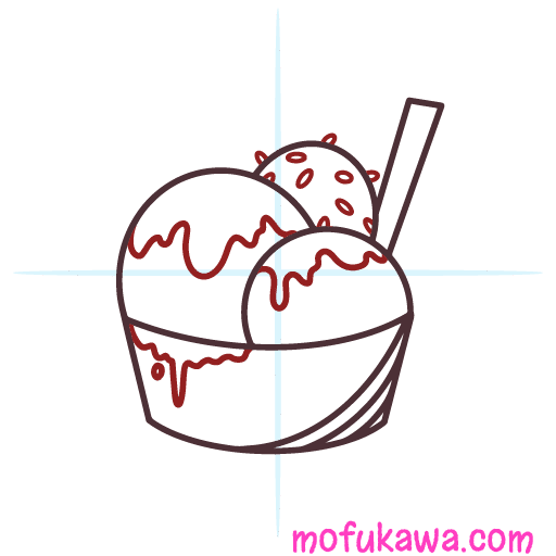 How To Draw A Kawaii Ice Cream Sundae 14 howtodrawakawaii-icecream-step8