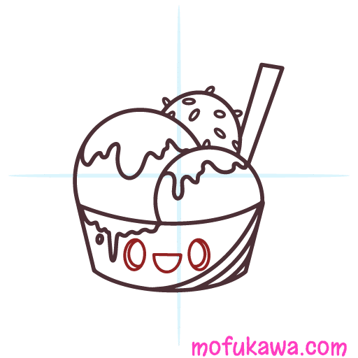 How To Draw A Kawaii Ice Cream Sundae 15 howtodrawakawaii-icecream-step9