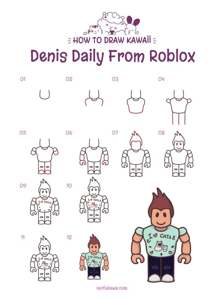 howtodrawdenisdailyfromroblox-stepbystep