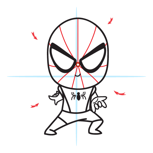 How To Draw Spiderman - Easy Step By Step Lesson 21 howtodrawspiderman-step15