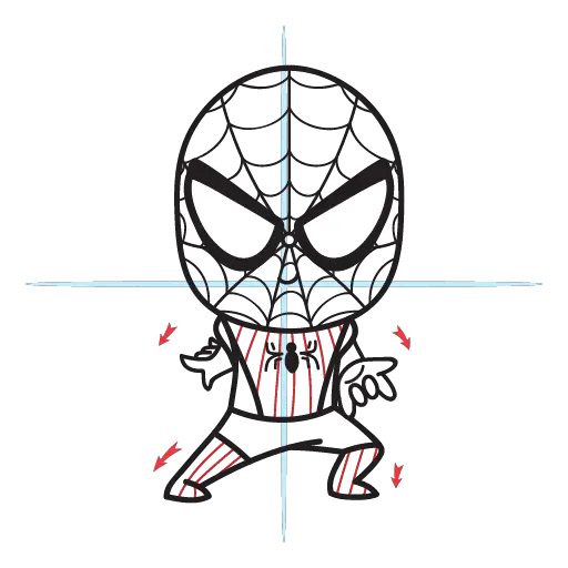 How To Draw Spiderman - Easy Step By Step Lesson 23 howtodrawspiderman-step17