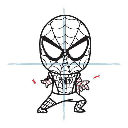 How To Draw Spiderman - Easy Step By Step Lesson 25 howtodrawspiderman-step19