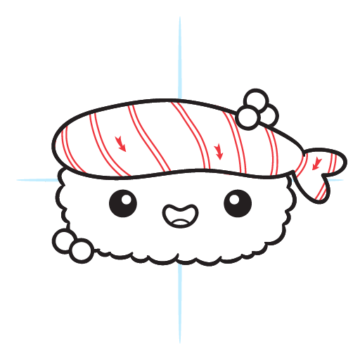 How To Draw A Kawaii Sushi 18 howtodraw-a-kawaii-sushi-step12