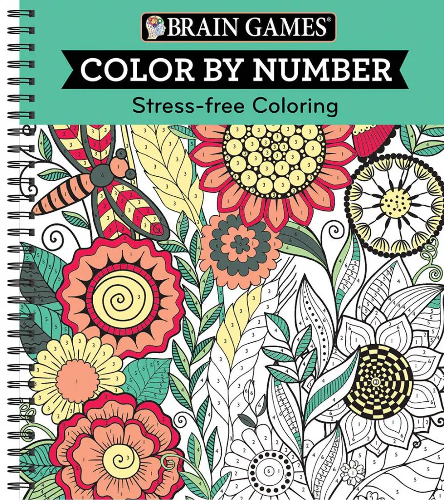 Brain Games Color By Number Stress Free Coloring Green