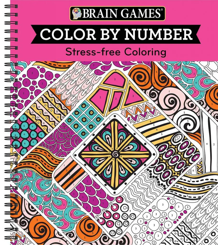 Brain Games Color By Number Stress Free Coloring Pink