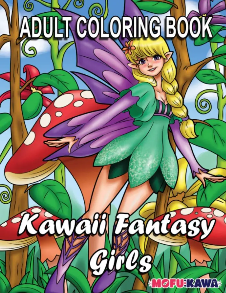 Kawaii Fantasy Girls An Adult Coloring Book