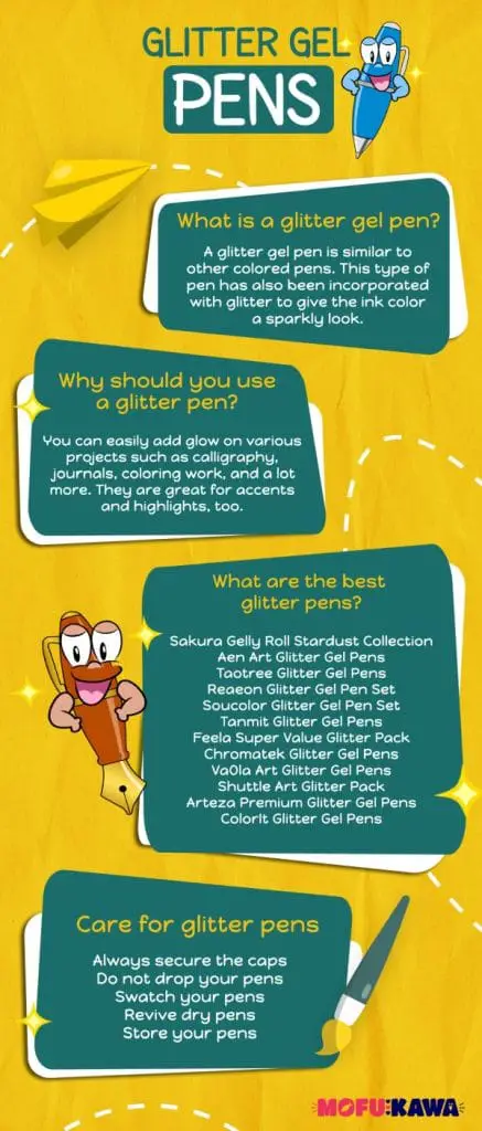 best glitter gel pens - infographic