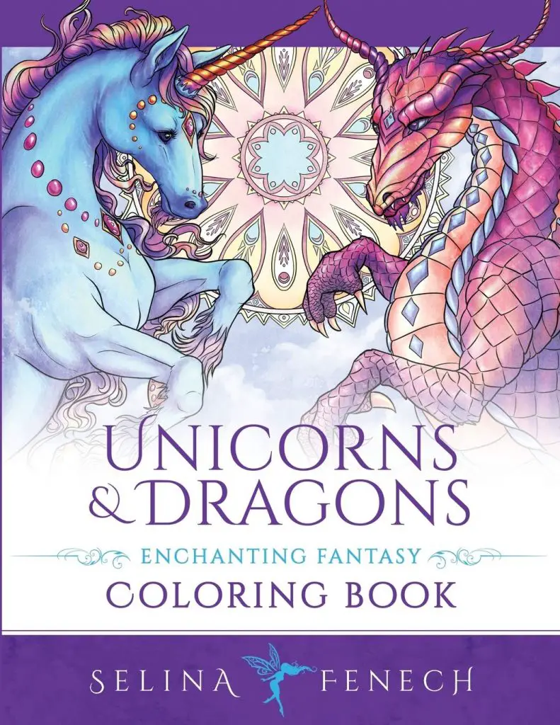 Best Fantasy Coloring Books for Adults In 2022 4 Unicorns and Dragons - Enchanting Fantasy Coloring Book by Selina Fenech