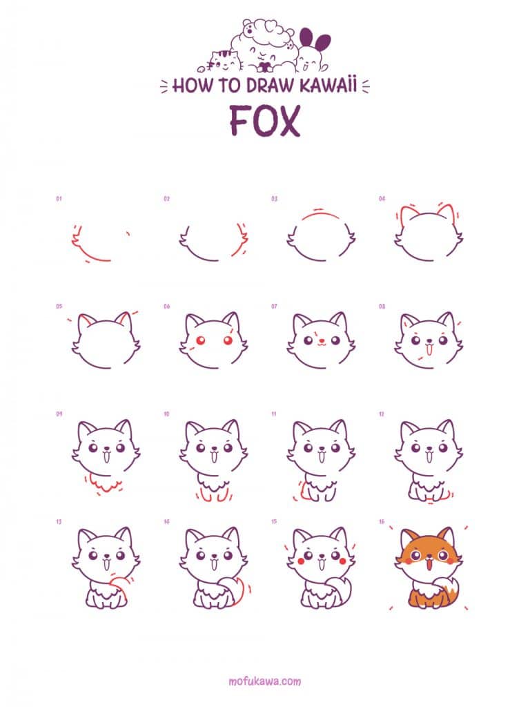 howtodraw-a-kawaii-fox-stepbystep