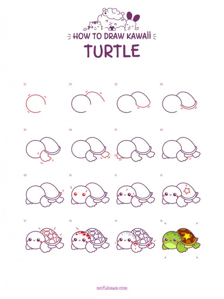 howtodraw-a-kawaii-turtle-stepbystep