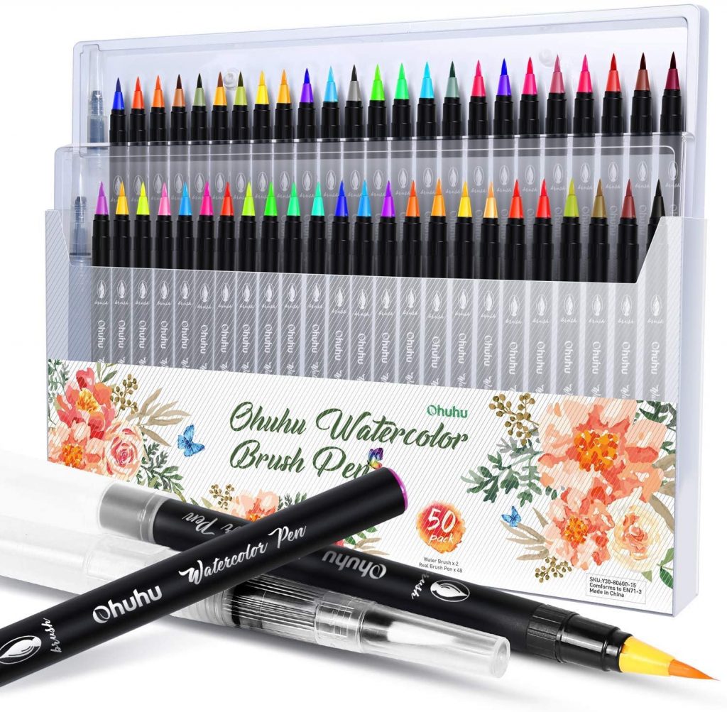 Best Ohuhu Brush Markers 4 Ohuhu Watercolor Brush Pen Set 48 Colors