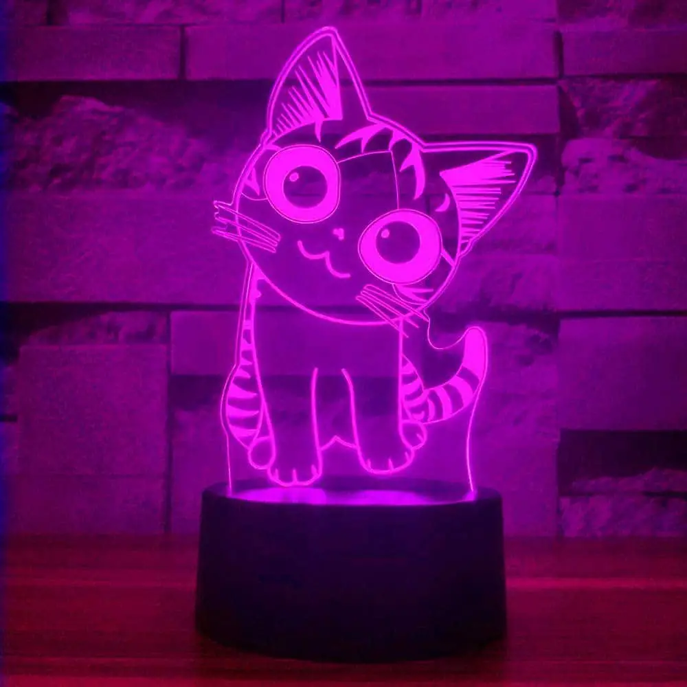 Best Kawaii Room Décor 12 3D Illusion Kitty Lamp