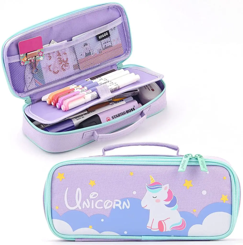 Cute Unicorn Pencil Case with Compartments